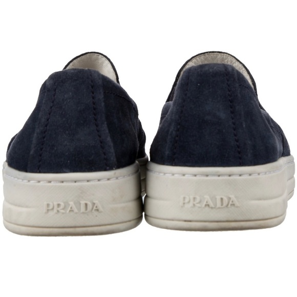 Prada Sport Womens Blue Suede Round Toe Slip-On Sneakers Size IT 35/US 5 - Picture 3 of 12